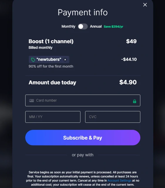 90% Off on VidIQ Plan