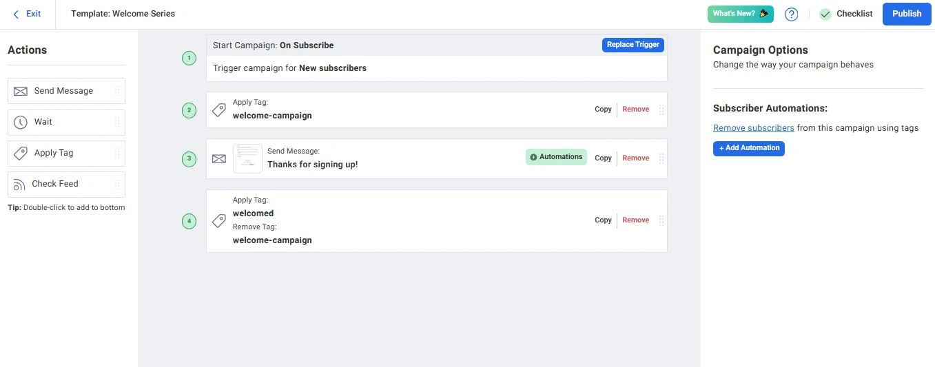 AWeber Automation Campaign Editor