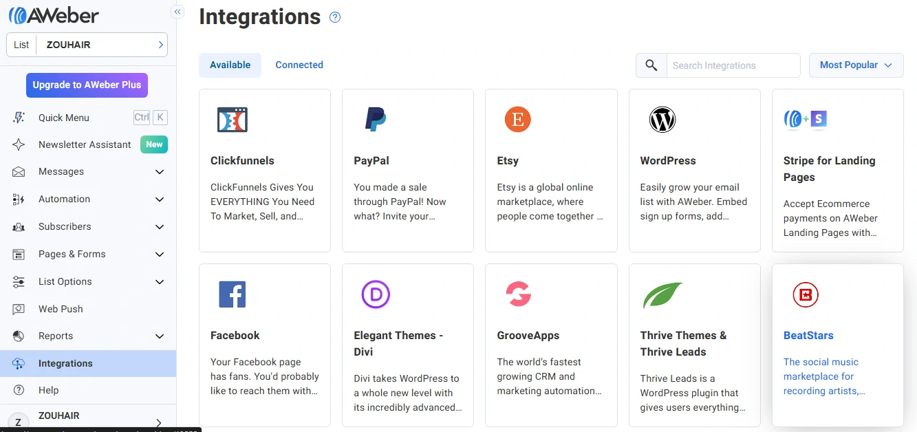 AWeber Integrations