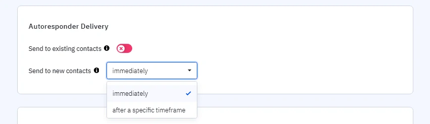 ActiveCampaign Autoresponder sending options