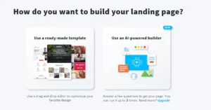 Create Landing page options