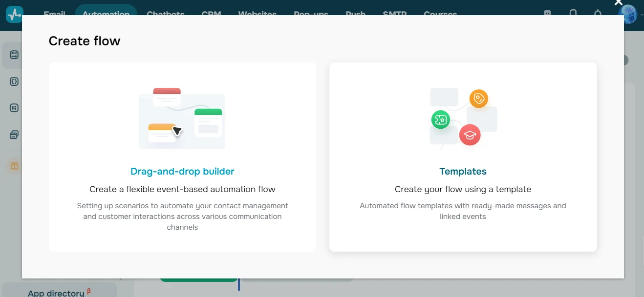 Creating automation flow in SendPulse