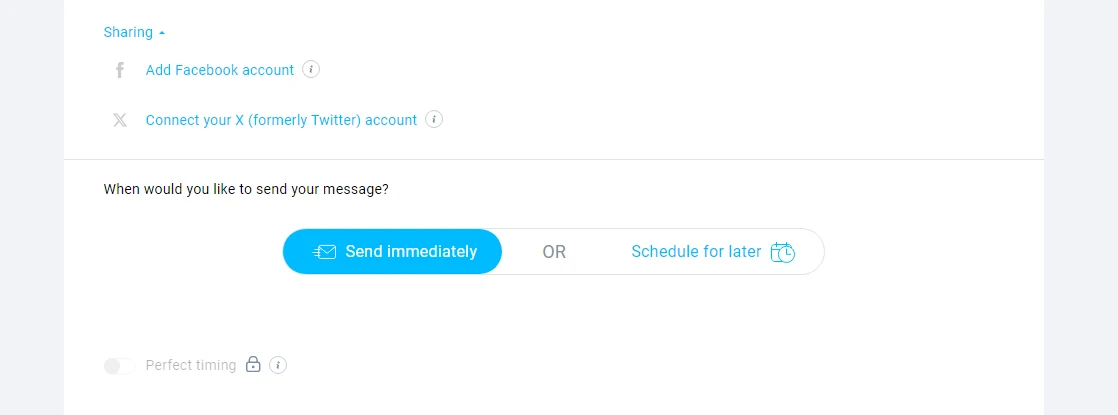 Email sending options