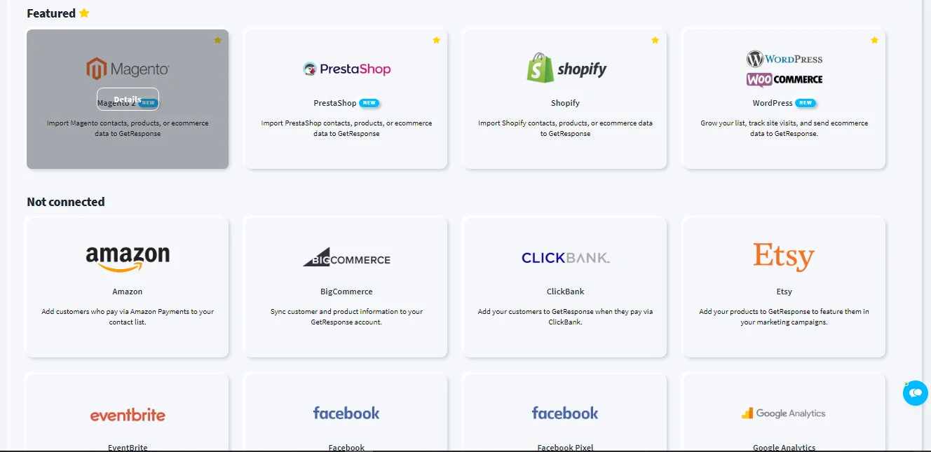 Example of GetResponse integrations