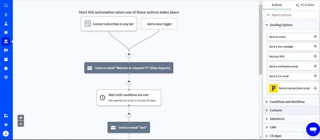 Example of an automation workflow