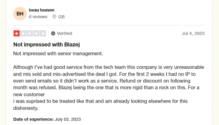 GetRespons's negative review