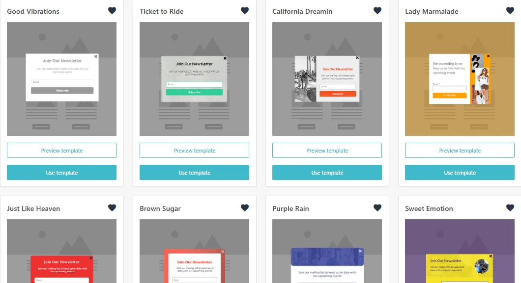 Moosend ready popup forms