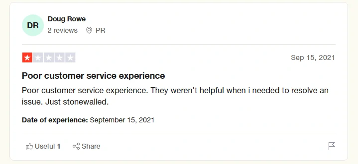 Negative Moosend Review from Doug