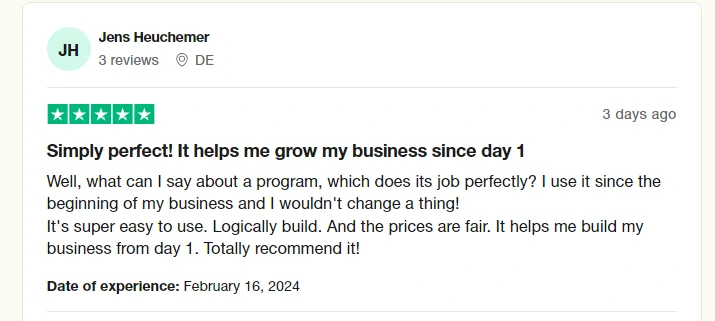 Positive ActiveCampaign Review from Jens