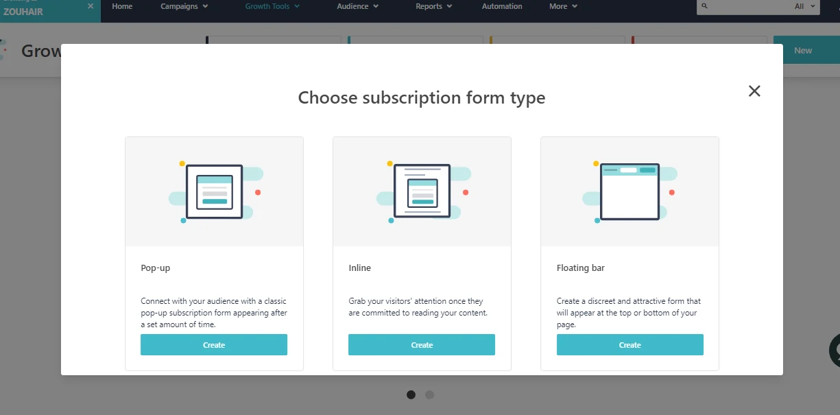 Screenshot of Moosend forms