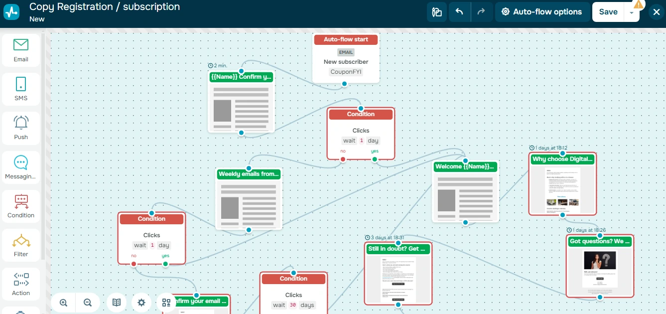 SendPulse Registration and  Subscription ready-made template