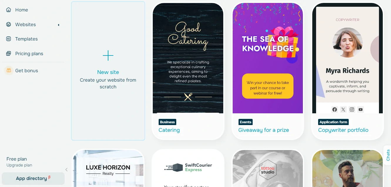 SendPulse bio link page templates