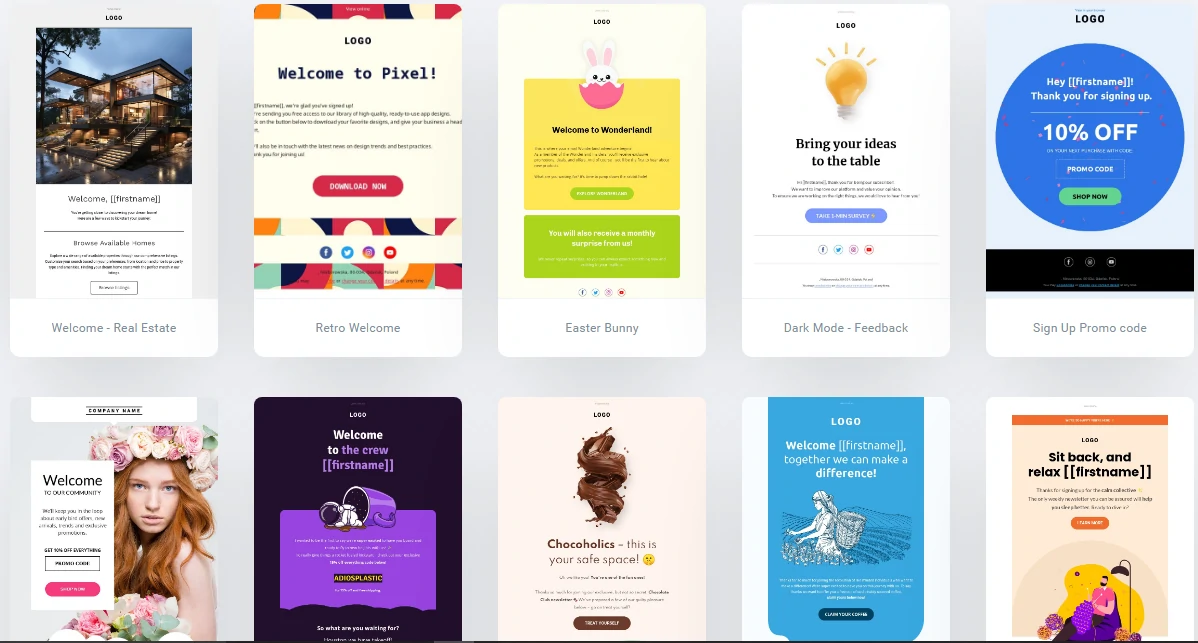 Some examples of GetResponse templates