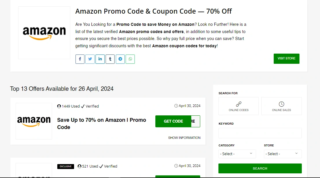 Amazon promo codes