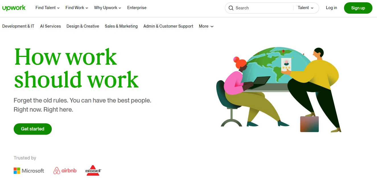 Top 5 Fiverr Alternatives for Freelancers & Buyers 2 Fiverr alternative: Upwork homepage