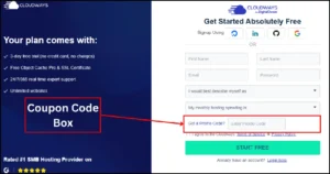 Cloudways coupon code box