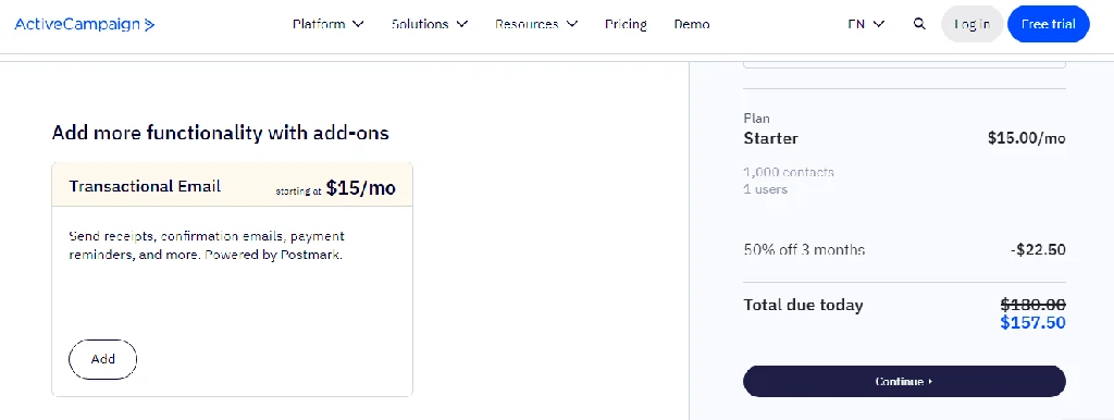50% off on ActiveCampaign
