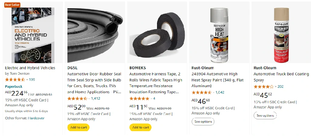 Amazon UAE Automotive products
