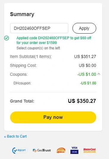 $60 Off on DHgate