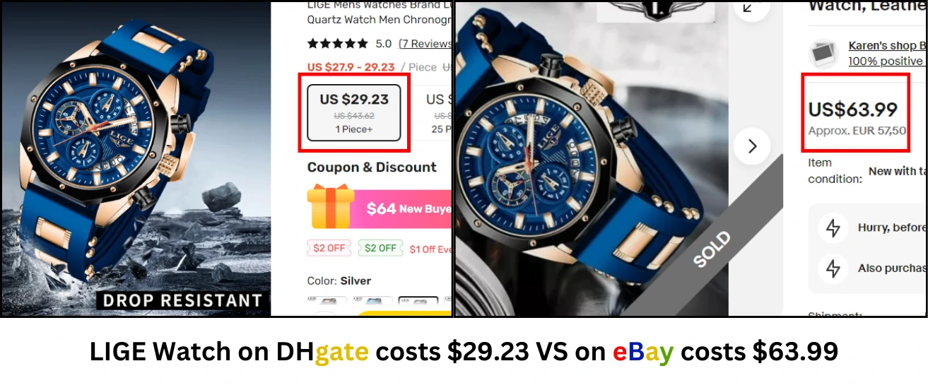 Is DHgate Legit or a Scam? Read Before You Buy 7 a watch from the LIGE brand costs only $29.23 on DHgate while it costs $63.99 on eBay