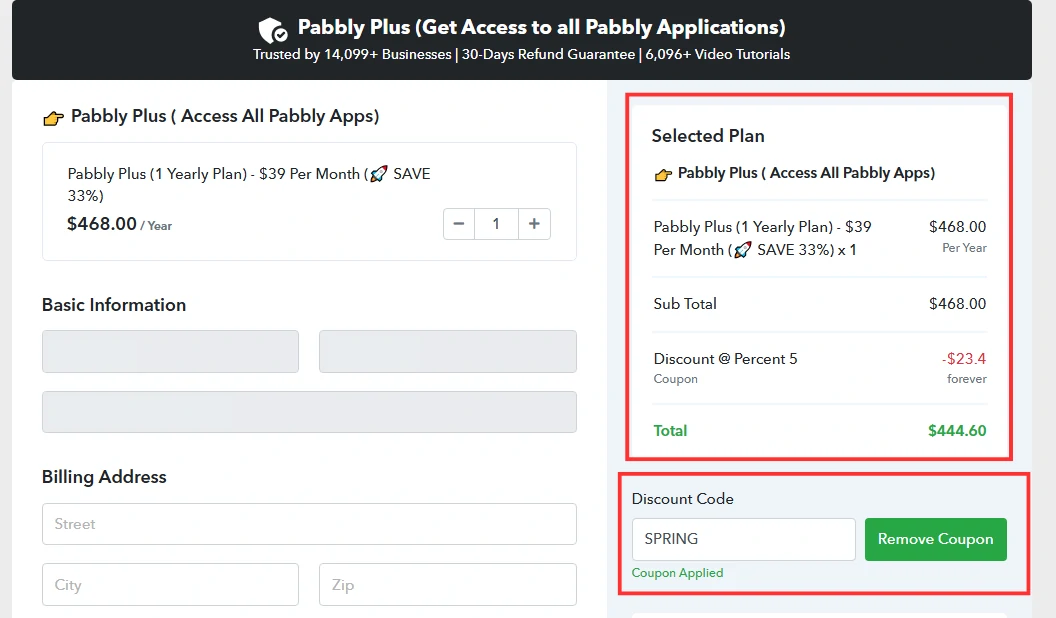 Up to 40% Off on Pabbly Plus w/ Pabbly Offer 1 Extra 5% off discount coupon on Pabbly Plus (1 yearly plan)