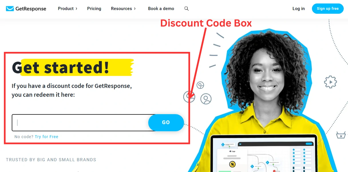 GetResponse Discount: Up to 30% Off Yearly Plans 1 GetResponse discount code box