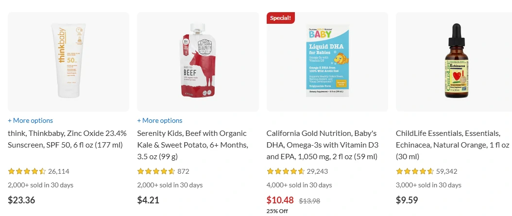 iHerb Baby and Kids products
