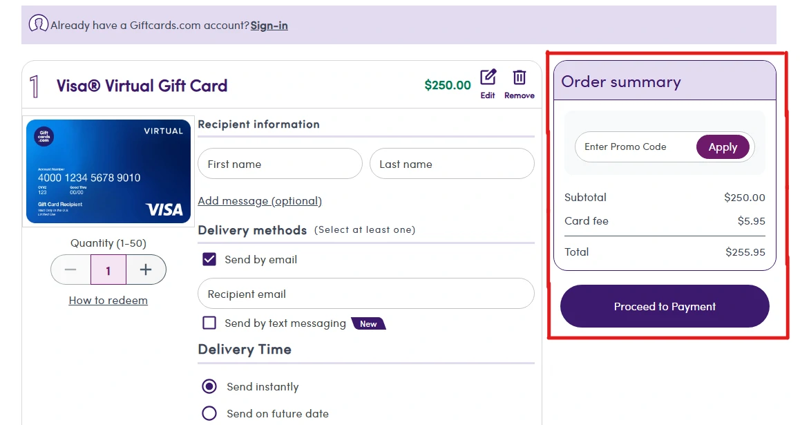 Giftcards.com Promo Code