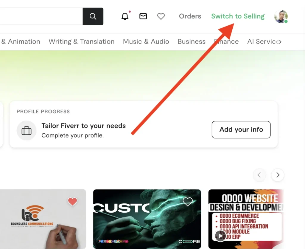Fiverr Switcher mode
