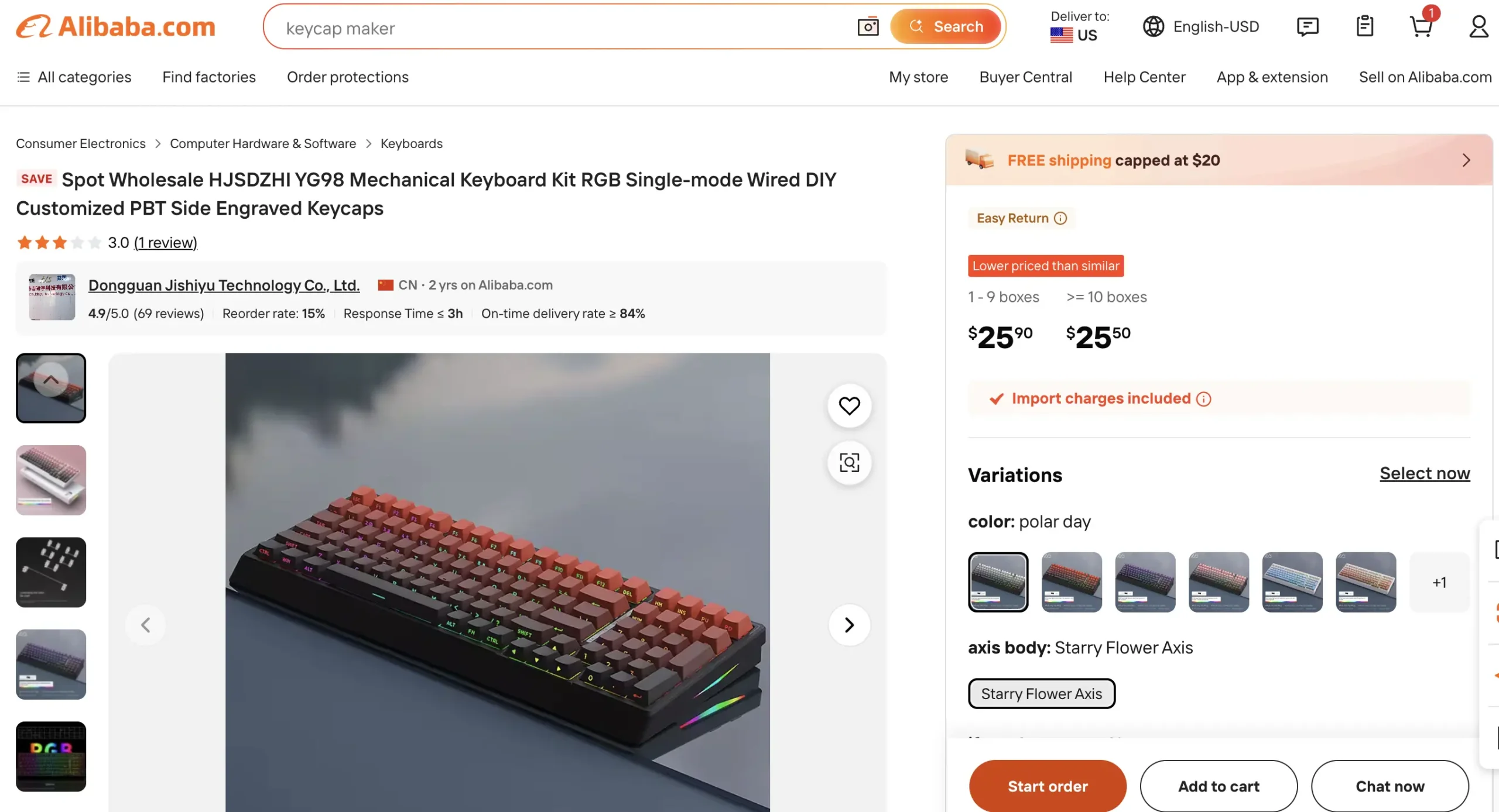 Mechanical keyboard with RGB lighting